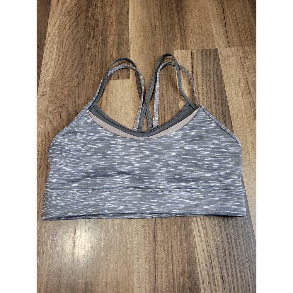 Zyia Active Light Gray Luxe Layered Strappy Racerback Sports Bra Women's Size S